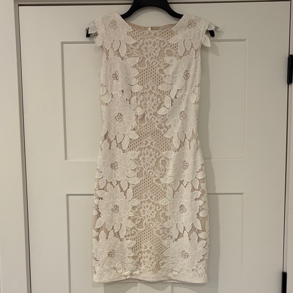 BHLDN White Lace Sheath Dress